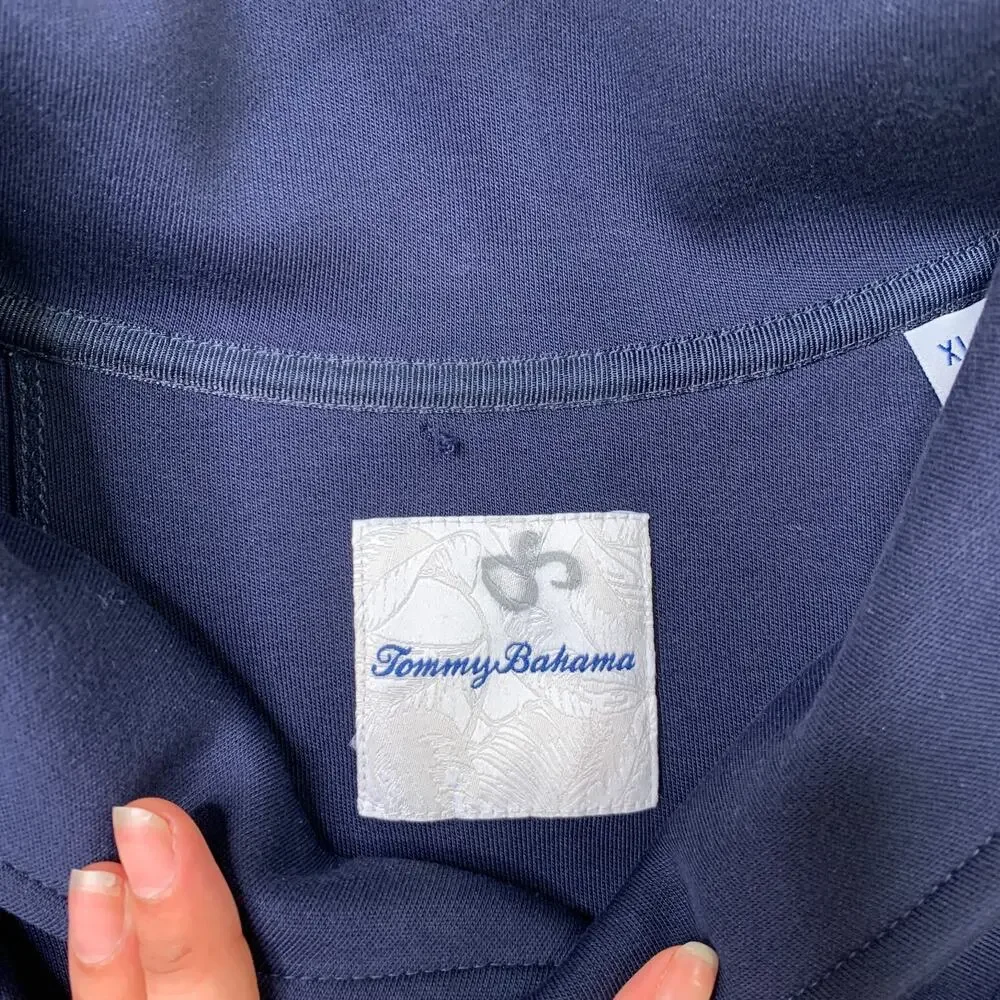 Tommy Bahama Polo Sweatshirt Mens XL Windsor Shawl Martinique Pima Cotton Casual